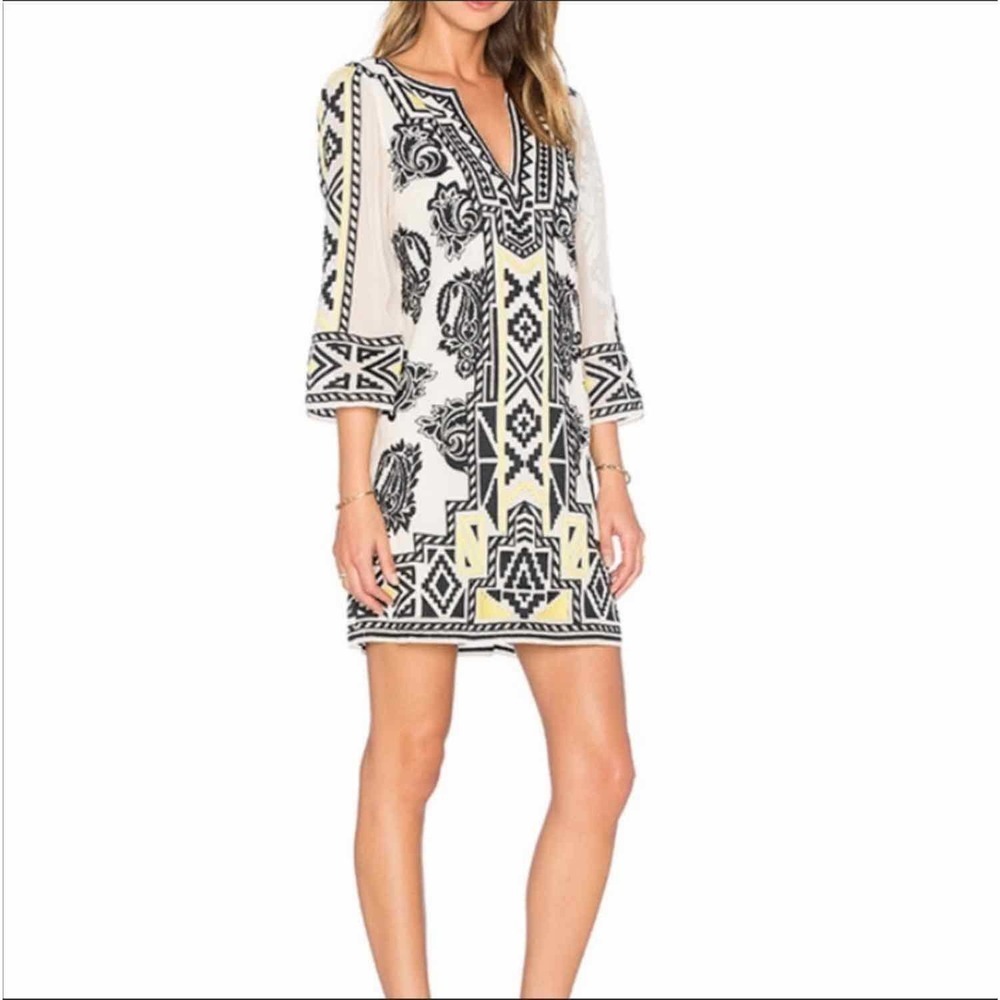 Alice + Olivia Lowell Embroidered Shift Mini Dress Size Small - Picture 7 of 14